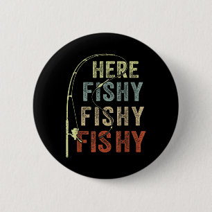 Macaron Rond 5 Cm T-shirt drôle de pêche Me voici-poisson B Papa Fem