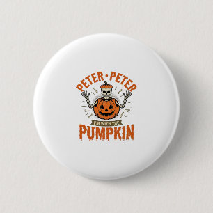 Macaron Rond 5 Cm T-shirt drôle de squelette d'Halloween Peter Peter
