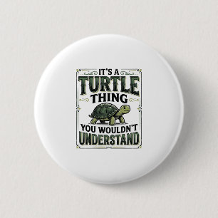 Macaron Rond 5 Cm T-shirt drôle de truc de tortue vintage pour amate