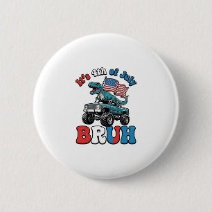 Macaron Rond 5 Cm T-shirt drôle du 4 juillet dinosaure monster truck
