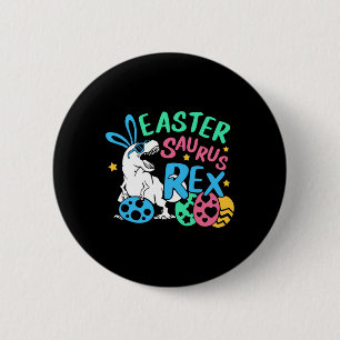 Macaron Rond 5 Cm T-shirt Easteraurus T-rex jour de Pâques, Lapin de