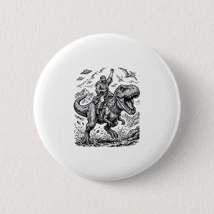 Macaron Rond 5 Cm T-shirt graphique à motif de cavalier dinosaure gr