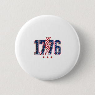 Macaron Rond 5 Cm T-shirt graphique vintage éclair patriotique 1776_