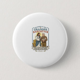 Macaron Rond 5 Cm T-shirt humour gardien grands-parents Jésus Foi B
