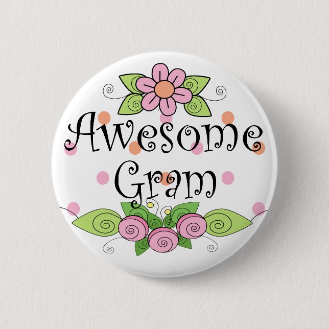 Macaron Rond 5 Cm T-Shirt Incroyable Mamie (Devant)