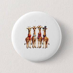 Macaron Rond 5 Cm T-Shirt oversize chic de Noël girafe
