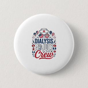Macaron Rond 5 Cm T-shirt patriotique infirmière de l'équipage de di