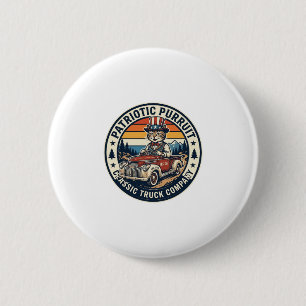 Macaron Rond 5 Cm T-shirt rétro du chat oncle patriotique Sam couche