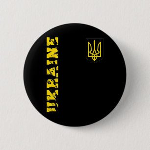 Macaron Rond 5 Cm T-shirt Trident ukrainien Ukraine Tryzub Cadeau de