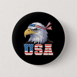 Macaron Rond 5 Cm T Shirt Usa Drapeau Américain Hommes Femmes Enfant