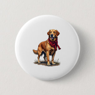 Macaron Rond 5 Cm T-shirt vintage à motif de retriever doré chasse p