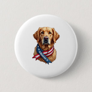 Macaron Rond 5 Cm T-shirt vintage de sauvetage de Golden Retriever p