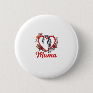 Macaron Rond 5 Cm T-shirt vintage girafe maman cœur floral Design_1