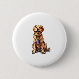 Macaron Rond 5 Cm T-shirt vintage Golden Retriever américain fier