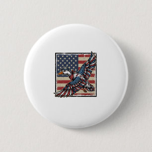 Macaron Rond 5 Cm T-shirt vintage gravure canard volant patriotique