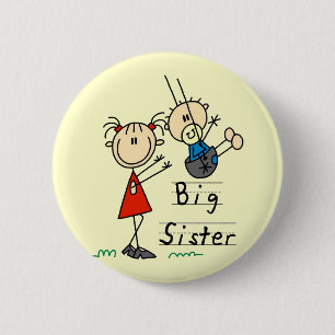 Macaron Rond 5 Cm T-shirts et cadeaux Big Sister Little Brother