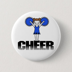 Macaron Rond 5 Cm T-shirts et cadeaux Cheerleading bleus