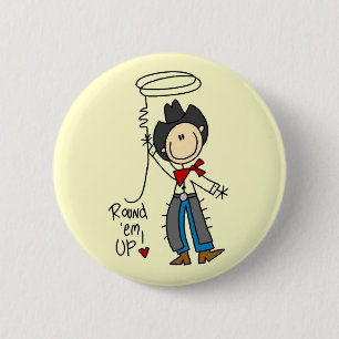 Macaron Rond 5 Cm T-shirts et Cadeaux Cowboy Round Em Up