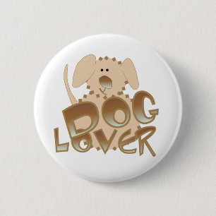 Macaron Rond 5 Cm T-shirts et cadeaux d'amoureux des chiens de Brown