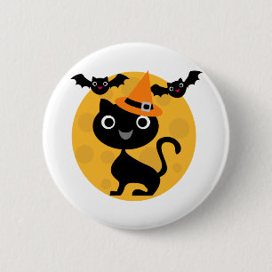 Macaron Rond 5 Cm T-shirts et cadeaux de Halloween de chat et de