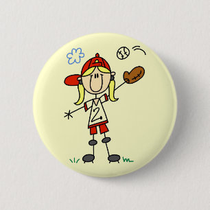 Macaron Rond 5 Cm T-shirts et cadeaux de joueur de baseball de fille