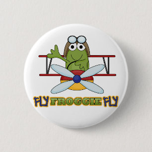 Macaron Rond 5 Cm T-shirts et cadeaux de mouche de Froggie de mouche