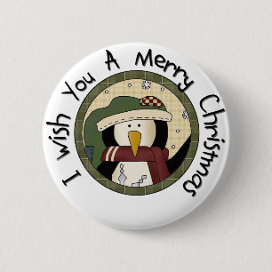 Macaron Rond 5 Cm T-shirts et cadeaux de Noël Pingouin