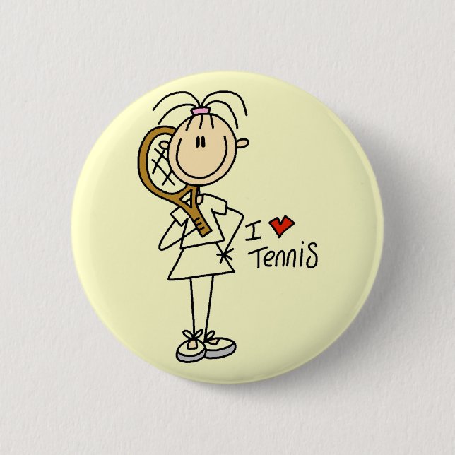 Macaron Rond 5 Cm T-shirts et cadeaux de tennis d'amour de la fille (Devant)