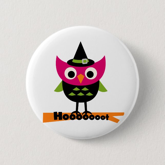 Macaron Rond 5 Cm T-shirts et cadeaux Halloween Owl (Devant)