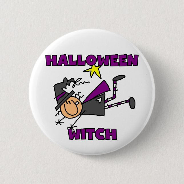 Macaron Rond 5 Cm T-shirts et cadeaux Halloween Witch (Devant)