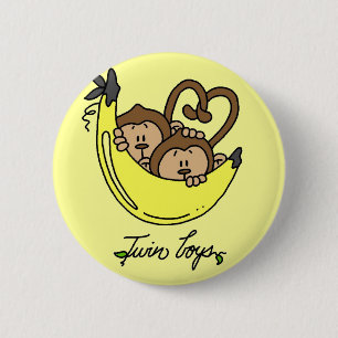 Macaron Rond 5 Cm T-shirts et cadeaux jumeaux de garçons de singes