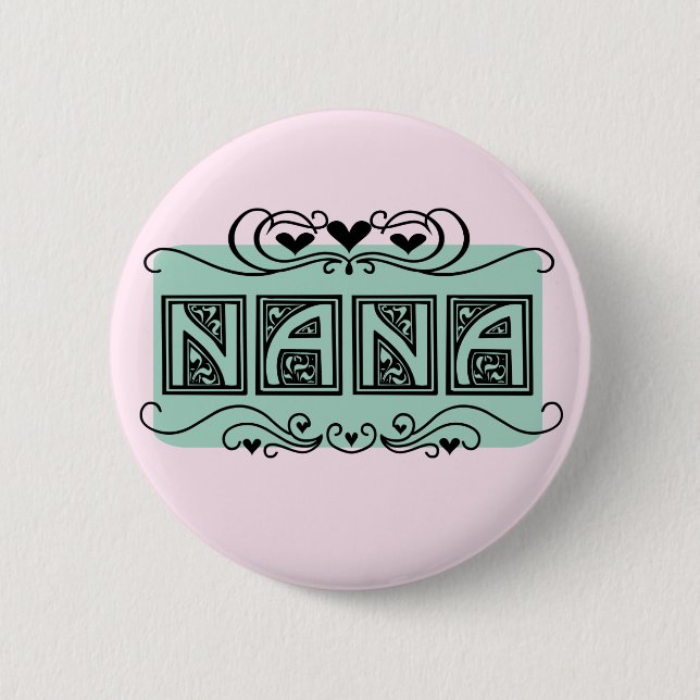 Macaron Rond 5 Cm T-shirts et cadeaux Nameplate Nana (Devant)