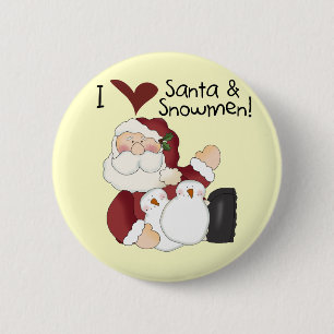 Macaron Rond 5 Cm T-shirts et cadeaux père Noël et Snowmen