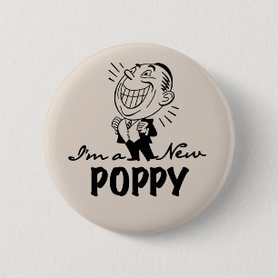 Macaron Rond 5 Cm T-shirts et cadeaux Smiling New Poppy