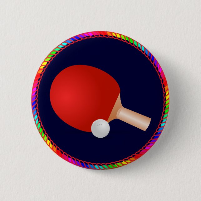 Macaron Rond 5 Cm Table de tennis, paddle and ball (Devant)
