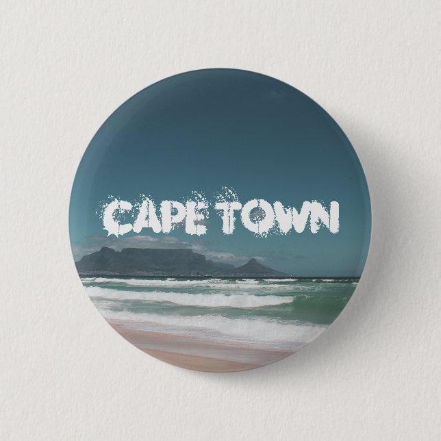 Macaron Rond 5 Cm Table Mountain Océan Le Cap (Devant)