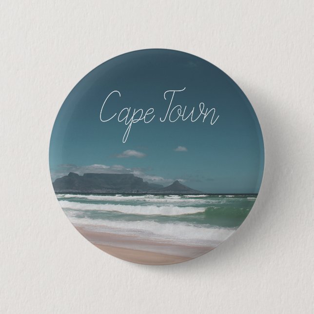 Macaron Rond 5 Cm Table Mountain Océan Le Cap (Devant)