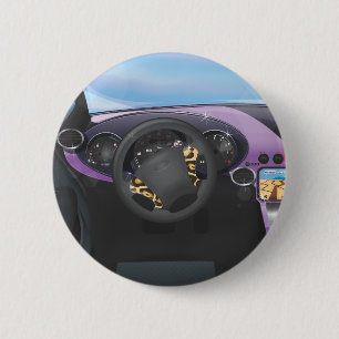 Macaron Rond 5 Cm Tableau de bord des voitures de sport