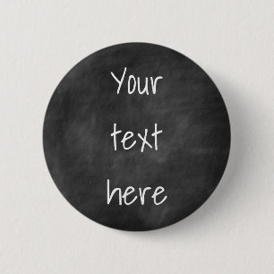 Macaron Rond 5 Cm Tableau noir - Votre texte - Bouton personnalisé