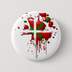 Macaron Rond 5 Cm tâche drapeau Basque Euskadi