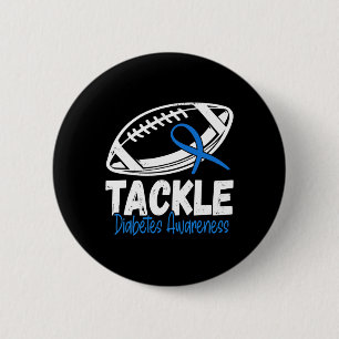 Macaron Rond 5 Cm Tackle Diabetic Blue Sensibilisation au diabète de
