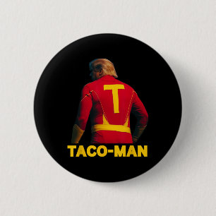 Macaron Rond 5 Cm Taco-man Drôle Anti-trump Halloween Costume Politi