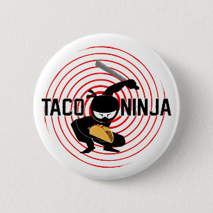 Macaron Rond 5 Cm Taco Ninja Design - Bouton rond