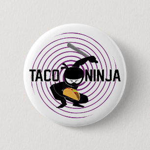 Macaron Rond 5 Cm Taco Ninja Design - Bouton rond