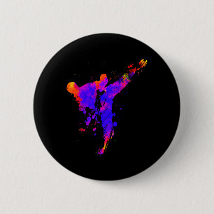 Macaron Rond 5 Cm Taekwondo Jiu Jitsu Paint Splatters Kids Jujitsu J