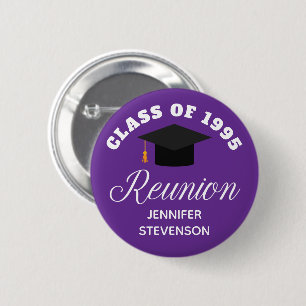 Macaron Rond 5 Cm Tag de nom personnalisé de la réunion du lycée vio