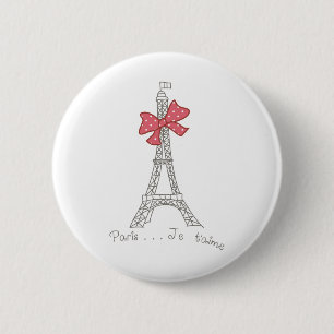 Macaron Rond 5 Cm T'aime de Paris… Je