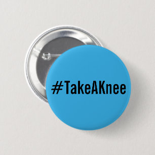 Macaron Rond 5 Cm #TakeAKnee, texte noir audacieux sur le bouton