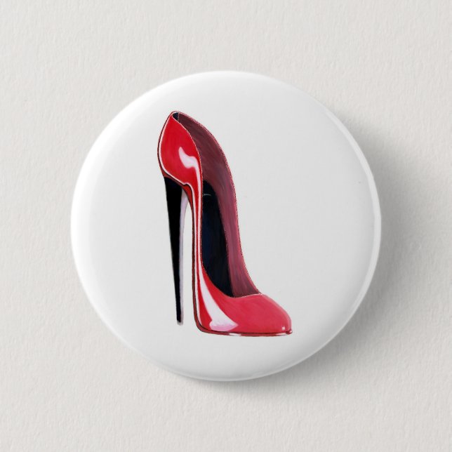 Macaron Rond 5 Cm Talon noir, chaussure stylet rouge (Devant)