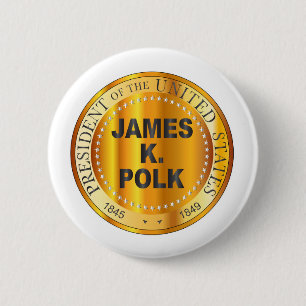 Macaron Rond 5 Cm Tampon de métal d'or James K Polk